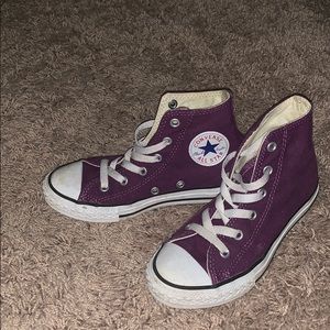 kids purple high top converse